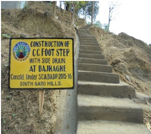 Construction of CC footsteps with side drain at Bajragre